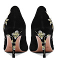 2019 High Heel Women's Pumps Flower SUede Leather Shoes x19-c151c Ladies Women custom Dress Shoes Heels For Lady